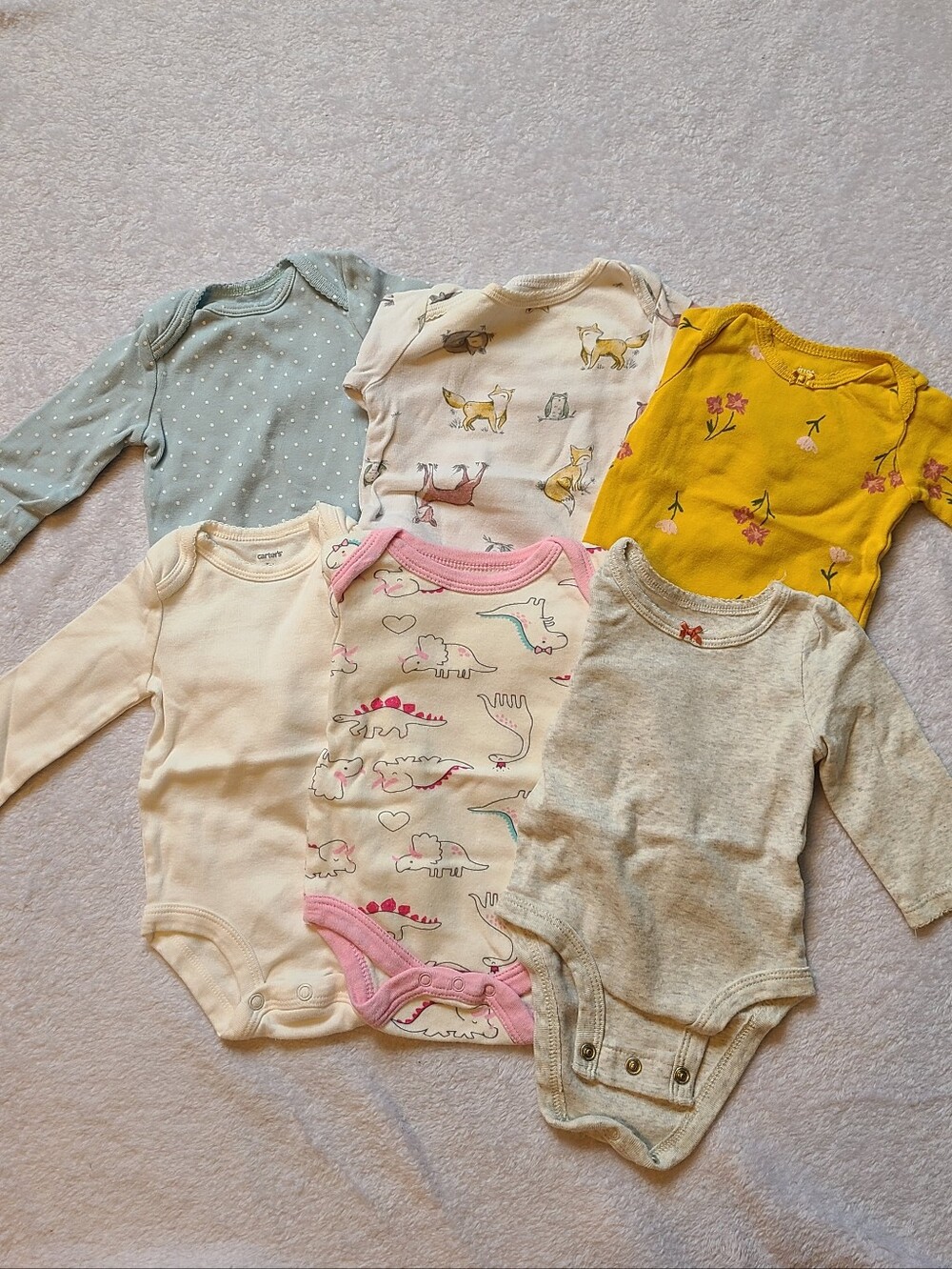 6 Long-Sleeve Onesie Bundle